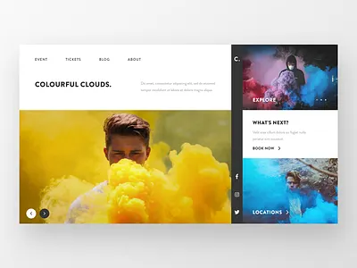 Colourful Clouds flat hero landing landing page landing screen minimalism photography ui unsplash ux webdesign website