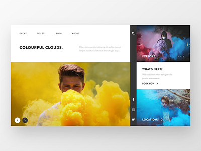 Colourful Clouds flat hero landing landing page landing screen minimalism photography ui unsplash ux webdesign website