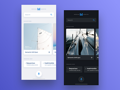 Merriam-Webster App Redesign & Poll app blackwhite concept dark theme dictionary ios light theme macos merriamwebster redesign search ui ui design ux