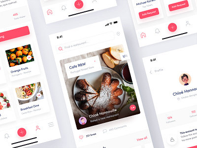 Resto Friends App Exploration - 02 ai food app card design food app food order app iphone x app my restaurant app recipe app restaurant home restaurant newsfeed restaurant profile restaurant ui restuarant restuarant app social app