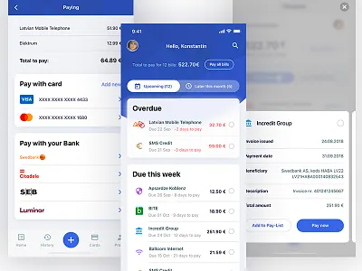 Bill payment app applicaiton bills payment ui uix userinterface