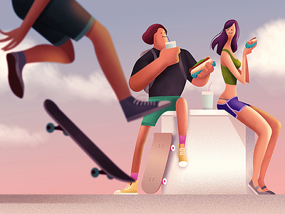 Take a break! break character design drawing painting skater street