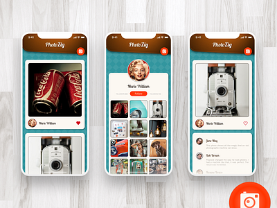 Retro Photo App app coca cola colored design instagram interface mobile photo retro social social network ui uidesign uiux ux vintage