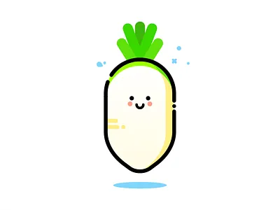 Radish carrot cute design food green illustration illustrator minimal root vegetable vibrant