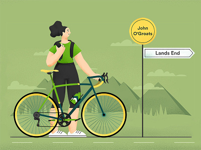 Biker Girl bicycle bike bike ride bycicle character girl grain green mountain noise route texture track woman