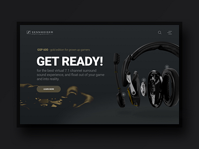 Sennheiser GSP 600 gold edition design gamers headphones interactions motion graphics senior sennheiser