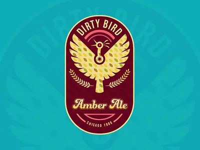 Dirty Bird 2d beer bird branding design flat illustration logo typography vector