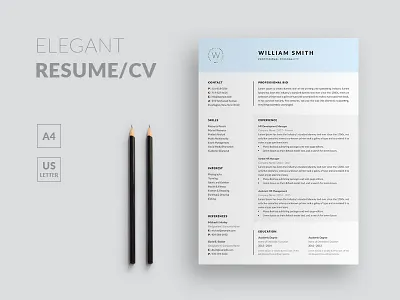 Elegant Resume clean cover letter creative cv design elegant graphicriver job cv layout minimal minimalist modern multiple multipurpose professional resume resume design resume template simple templates