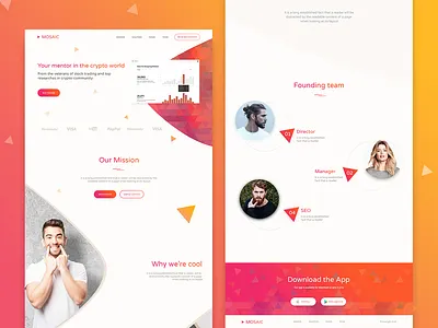 Mosaic design landing ui ux web webdesign