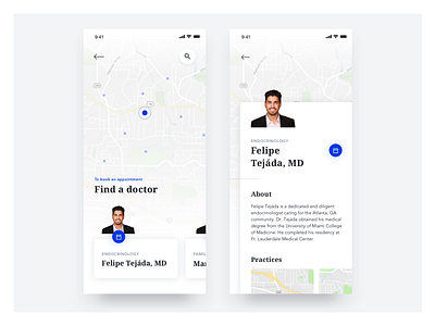 Find a Doctor app branding clean design healthcare illustration ios11 iphone iphone x medical mobile ui uiux ux