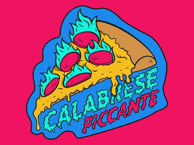 Bráz Elettrica Pizza - Calabrese Piccante badge illustration patch pizza pizza logo