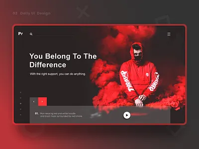 Daily UI 3 Header Concept UI brandidentity branding color concept design minimal typography ui uiux webconcept website
