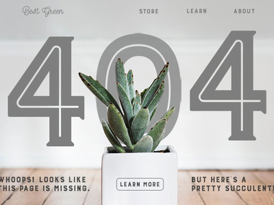 Daily UI 008 : Best Green 404 error page 404 error 404page concept dailyui graphic design succulent ui uidesign