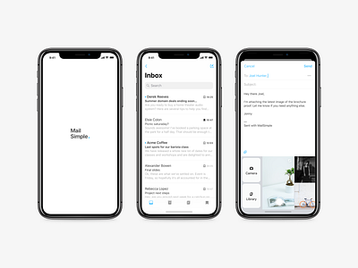 Mail Simple for iOS email ios iphone mail app minimal mobile ui