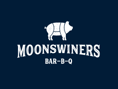 Moonswiners Logo Concept bbq logo meat pig pork restaurant swine