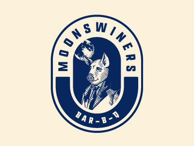 Moonswiners Logo Concept bbq logo meat pig pork restaurant swine