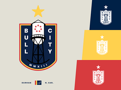 The Bull City Football Boys crest design durham fantasy football flat logo north carolina shield sports star