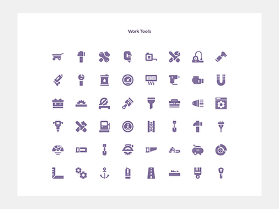 Work Tools Icons button icon icon pack icon set iconography icons illustration ui ux