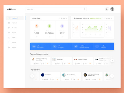 CRMboard crm dashboad design retail sketch ui ux