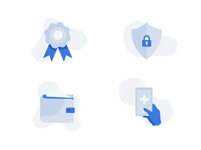 Icons Set 2d app blue clean concept design flat graphic design icon illustration