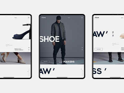 Clarks / tablet ver. clean design ecommerce fullscreen interface minimal promo site ui ux website