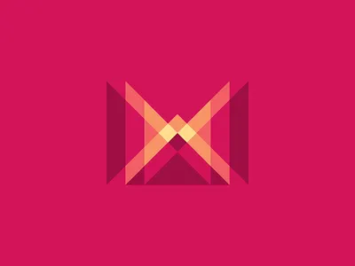 Logo M dalex dragos illustration letter logo m red simple sketoneto triangles