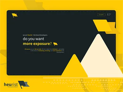 Heurist - the brand developers. Home page [WIP] agency branding branding agency heurist heurist the brand developers landing page design marketing agency minimal ui ux website