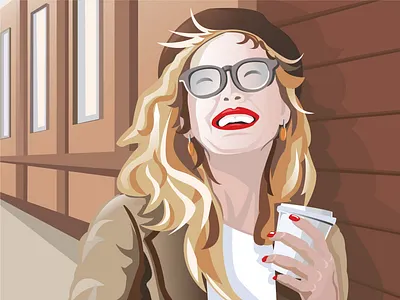 Girl art design digital illustration vector