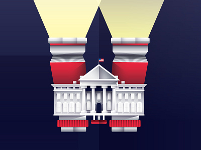 Binoculars + White House binoculars illustration white house