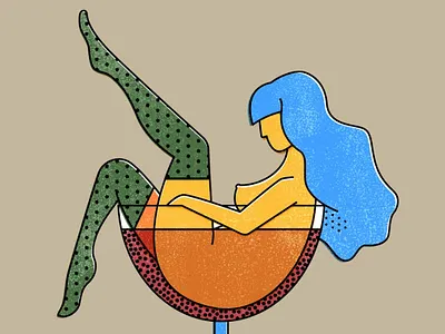 Girls girls girls artwork champaign chick cocktail dots drawing flatdesign girl glass illustration illustrator party pattern pinup poster print sketch texture vector woman