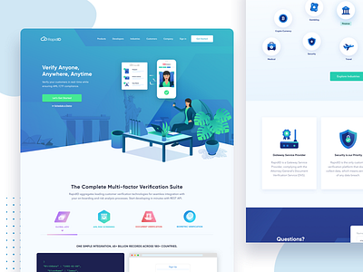 WIP - ID Verification landing page analytics animation blue colorful design gradient header icon illustration landing landing page platform saas startup ui ux workinprogress