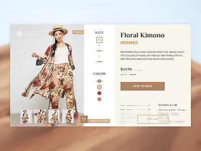 Sahara Product Page blur desert dribbble fashion flat hermes human minimal pdp product page ui ux warm color web