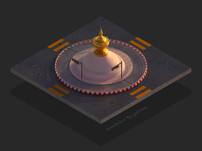 Hanthawaddy Circle c4d isometric design myanmar