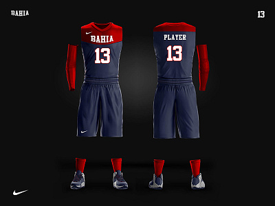 BAHIA team - basketball uniform design 13 basketball blue design nike red reevpro shorts sneakers sport team tshort uniform