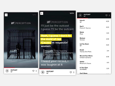 Music Player app design typography ui ux