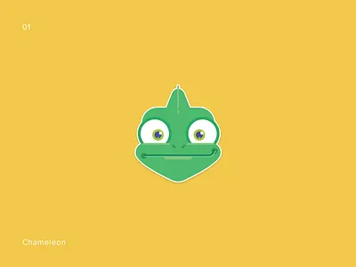 Chameleon sticker chameleon flat illuatration simple sticker sticker pack sticker set