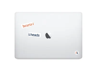 hearts & heads stickers brand branding head heart navy red sticker