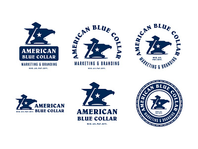 American Blue Collar - Brand Identity System american blue collar anvil brand identity branding carpenter carpenters contractor contractors eagle electrician electricians growcase hammer logo design logotype mechanic mechanics work wear working class entrepreneurs workwear