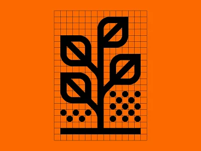 Agriculture farming grid icon illustration leaves midwest nature plant rain seeds symbol