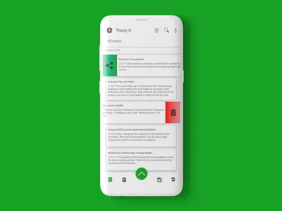 Evernote Android App | Redesign account android android app buttons delete design evernote feed menu menu design mockup new options profile roboto share share button slide design slide menu white
