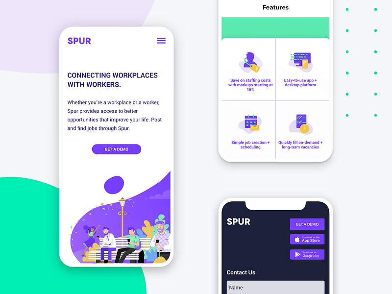 Spur Mobile B app design illustration mobile ui ux