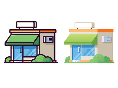 Shop building buy flat icon illustration retail shop store vector