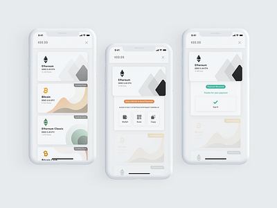 Cryptocurrency Payment Flow checkout crypto cryptocurrency iphone mobile pay ui ux