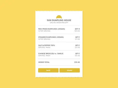 Email Receipt branding bright dailyui design digital receipt ecommerce email receipt food interaction design ixd logo minimal minimalist receipt ui ux
