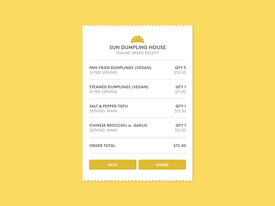 Email Receipt branding bright dailyui design digital receipt ecommerce email receipt food interaction design ixd logo minimal minimalist receipt ui ux