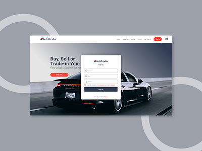 Modal Sign Up Screen autotrader. thirtyui ui design ui design challenge uiux uiuxdesign