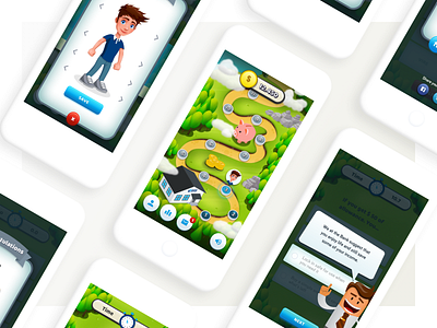 Financial Education Game app design education financial game kids mobile quiz quizz sketch ui ux visual