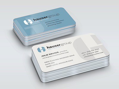 Hauser Group business cards business card business card design graphic design hauser group pr public relations