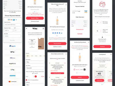 Winc Project Overview colors design e commerce mobile product screen ui ux web wine