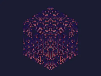 Hexahedron cube entheogen gradient hallucinogen illustration pattern psychedelic sacred geometry